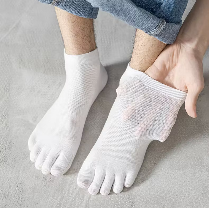 Vita ankelstrumpor (tåstrumpor)