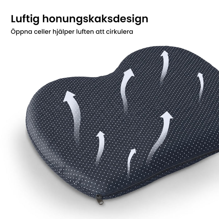 Gelkudde med mjukt överdrag