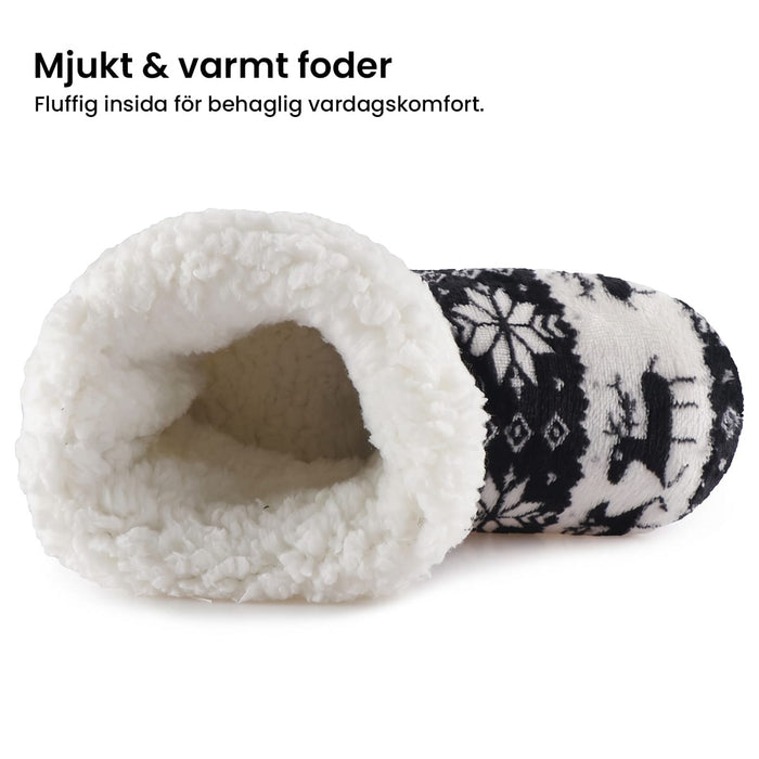 Innetofflor med älgmotiv
