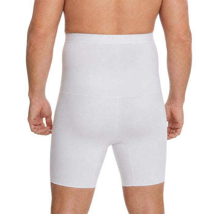 En man i kompressionsshorts från Kroppsbutiken, fotograferad bakifrån mot en enkel bakgrund.