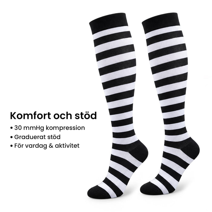 Kroppsbutiken Kompressionsstrumpor med mönster 30 mmHg (5-pack)