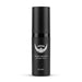 Fyrdelat skäggvårdsset med svart serum (30 ml) och vit skäggsymbol, för skäggtillväxt och skäggvård.