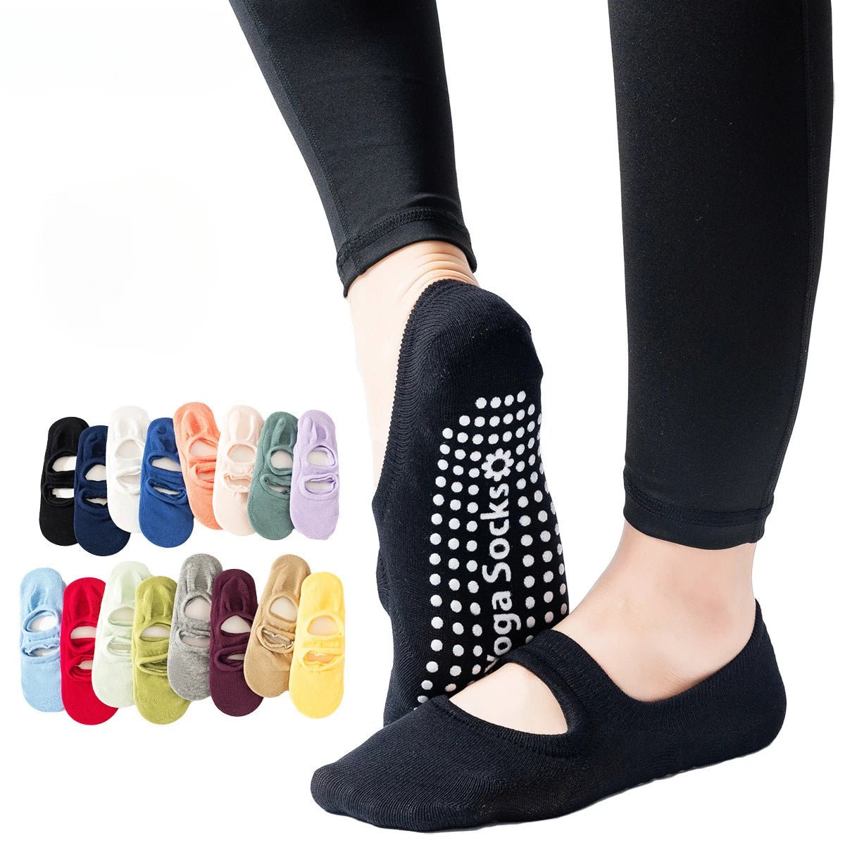 Calcetines de yoga antideslizantes transpirables