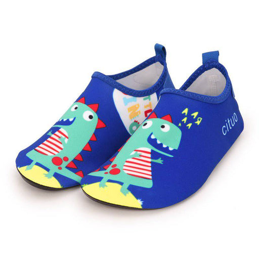 Kroppsbutiken Barfotaskor barn Blå Dinosaur / 22-23 Badskor barn Anti-slip