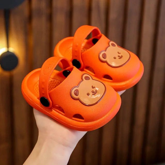 Kroppsbutiken Barntofflor Orange / 18-19 Cubby Bear - Sommarsandaler för småbarn