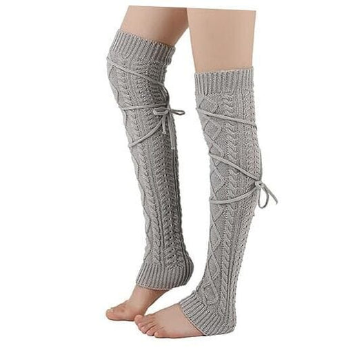 Kroppsbutiken Benvärmare Ljusgrå Stickade benvärmare