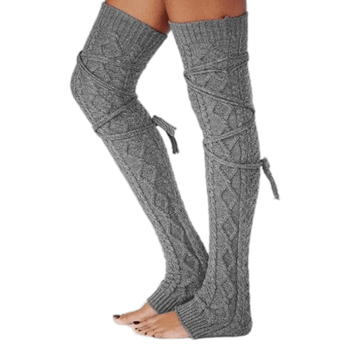 Kroppsbutiken Benvärmare Mörkgrå Stickade benvärmare