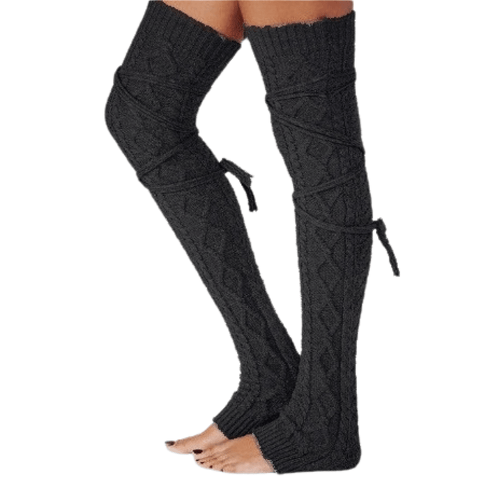 Kroppsbutiken Benvärmare Svart Stickade benvärmare