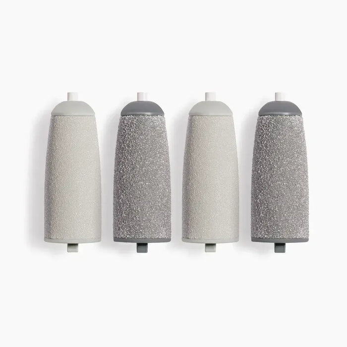 Kroppsbutiken Extra pedikyr-rullar (2x grå + 2x svart) Pedikyrapparat elektrisk - Extra sliphuvuden (2+2)