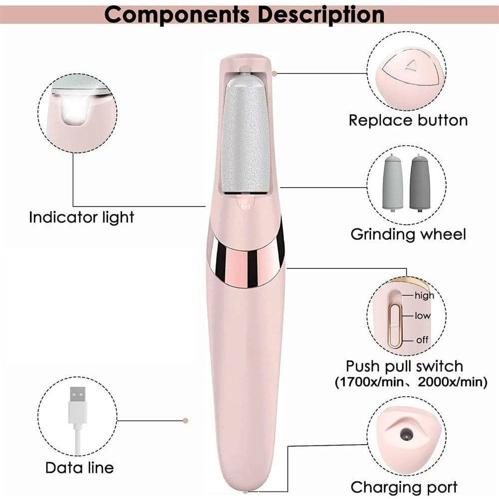 Kroppsbutiken Fotfil Elektrisk Pedikyrapparat för Effektiv Fothudvård