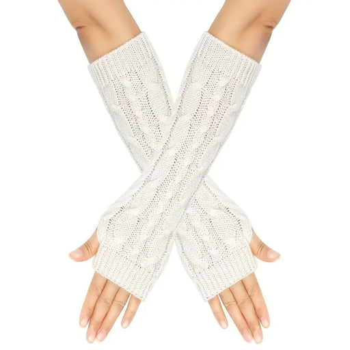 Kroppsbutiken Handledsvärmare Vit Stickade handledsvärmare