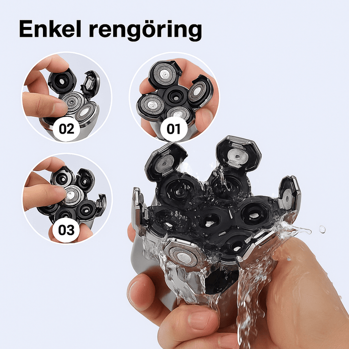 Kroppsbutiken Hårtrimmer Elektriska Huvudrakapparat - 7-i-1 Elektrisk huvudrakapparat 7D