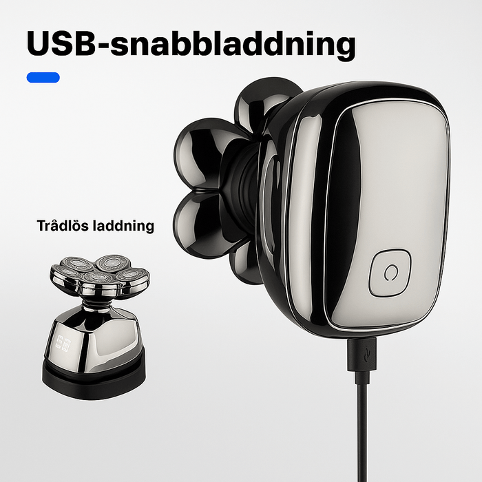 Kroppsbutiken Hårtrimmer Elektriska Huvudrakapparat - 7-i-1 Elektrisk huvudrakapparat 7D