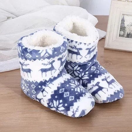 Kroppsbutiken Innetofflor Blå / 36-38 25cm Innetofflor med älgmotiv