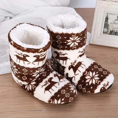 Kroppsbutiken Innetofflor Brun / 36-38 25cm Innetofflor med älgmotiv