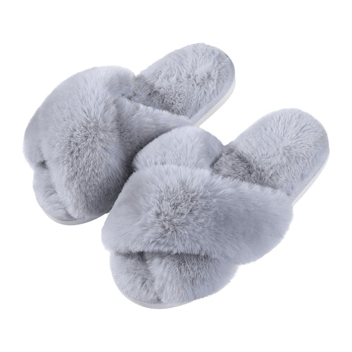 Kroppsbutiken Innetofflor Grå / 36-37 Vintertofflor fluffy