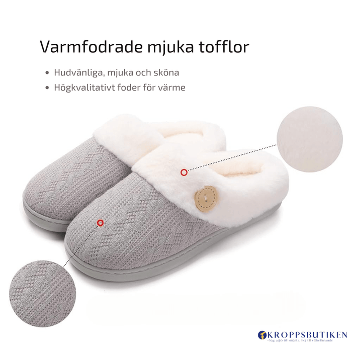 Kroppsbutiken Innetofflor Varmfodrade tofflor halkfri sula