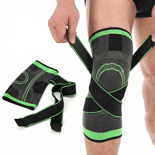 Kroppsbutiken Knäskydd Grön / S Knäskydd med justerbart tryckband