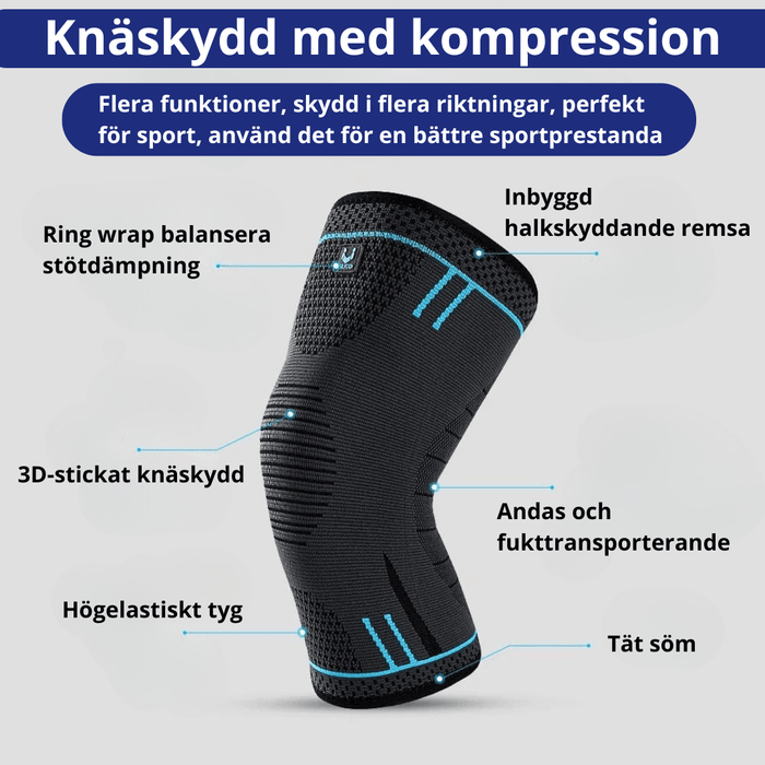 Kroppsbutiken Knäskydd Knäskydd med kompression