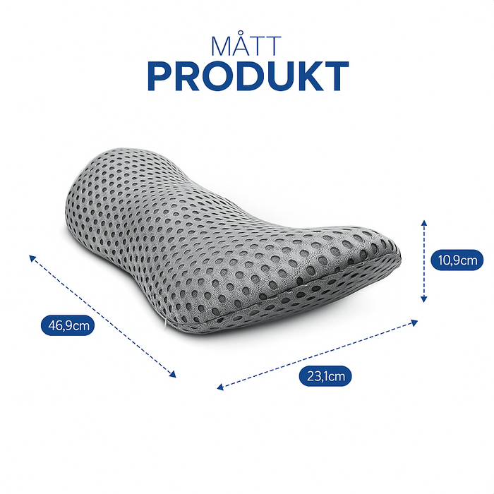Kroppsbutiken Ländryggskudde Grå Ländryggskudde (minnesskum)