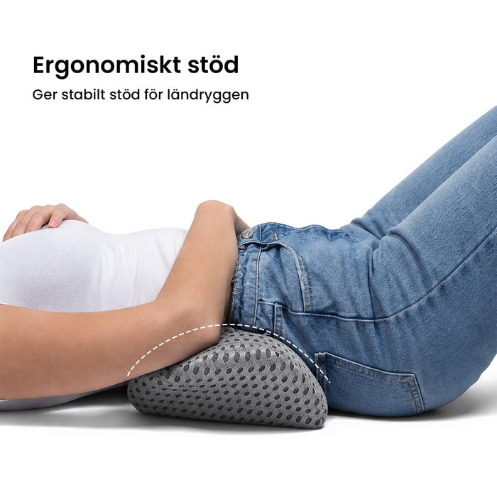 Kroppsbutiken Ländryggskudde Grå Ländryggskudde (minnesskum)