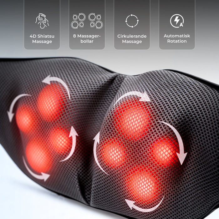Kroppsbutiken Nackmassage Shiatsu massager för nacke och rygg med värme