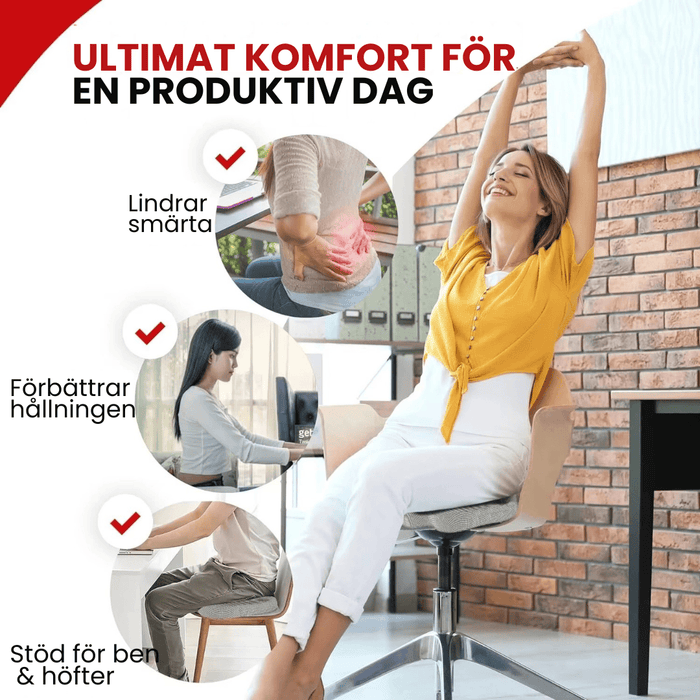 Kroppsbutiken Sittkudde Ergonomisk sittdyna memoryskum