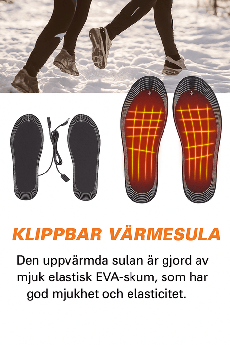 Kroppsbutiken Skoinlägg Uppvärmda innersulor med USB