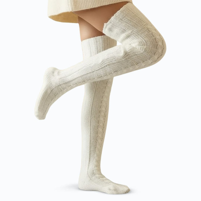 Kroppsbutiken Vit CozySocks - Varma och sköna långstrumpor